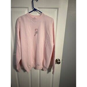 Hanes Sweatshirt Size L Pink With Rhinestone Candy Cane Size L